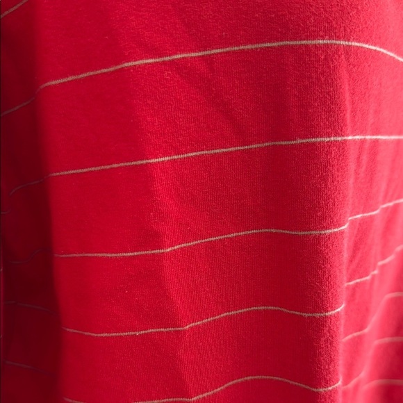 Barry Bricken Red Tan Striped Women's Top Knit XL Scoop Neck 3/4 Sleeve - Picture 4 of 6
